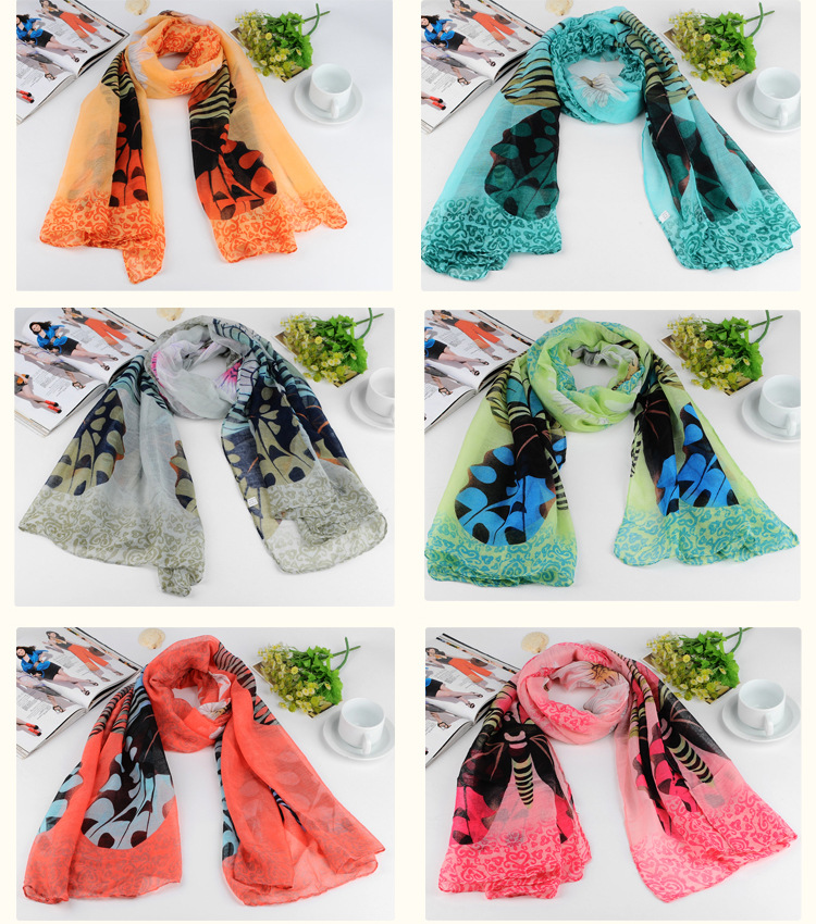 olesale floral voile scarves