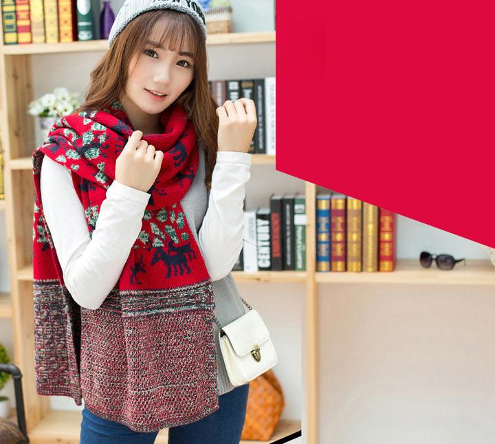 Women wool winter scarf