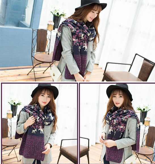 Women wool winter scarf