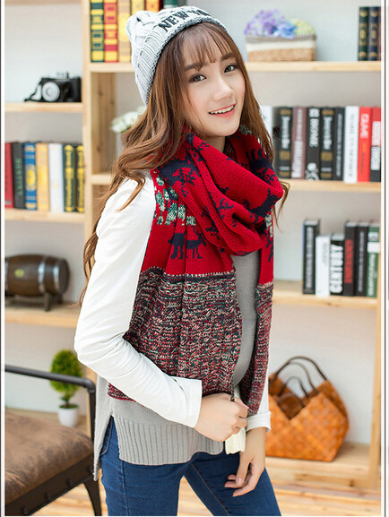 Women wool winter scarf