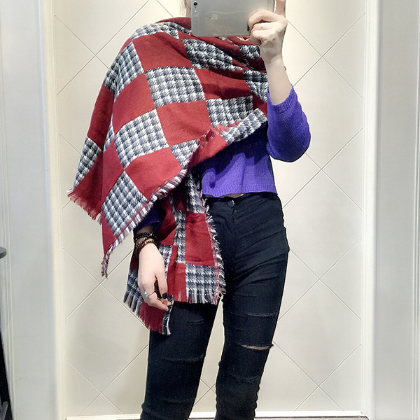 Houndstooth plaid scarf wholesale
