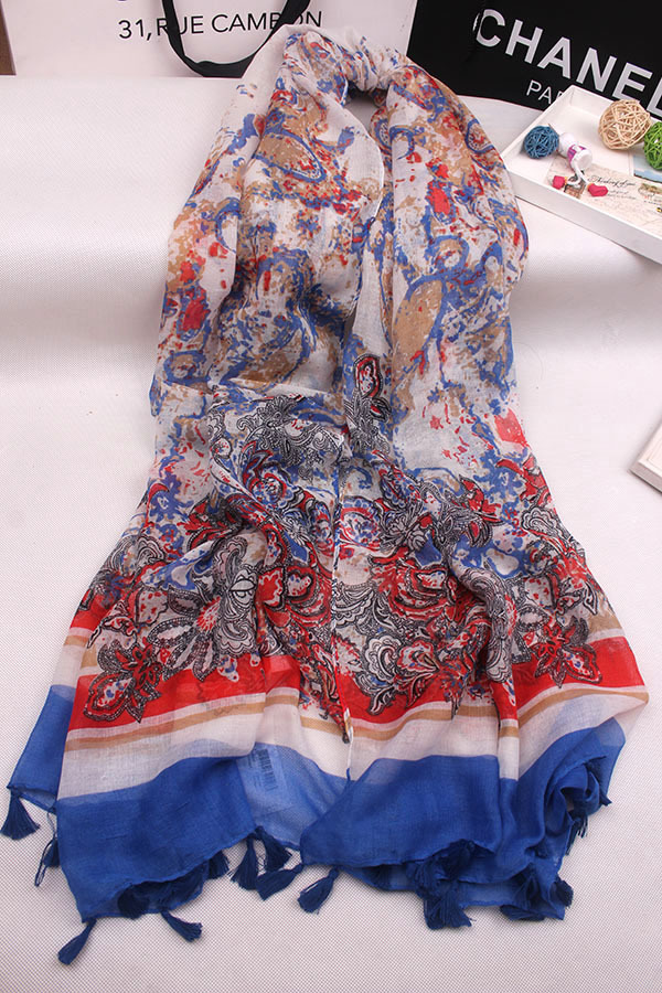 Wholesale printed cotton voile scarf