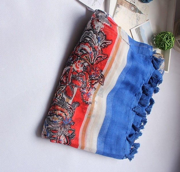 Wholesale printed cotton voile scarf