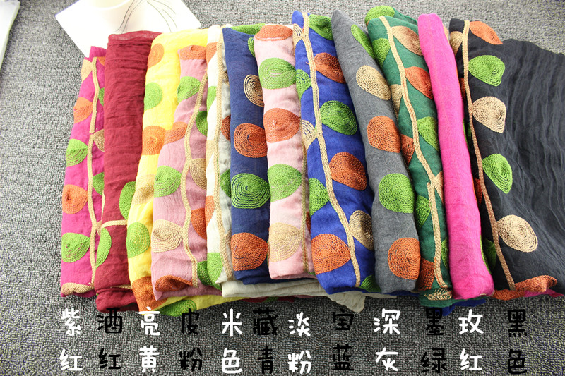 Wholesale embroidery cotton scarf