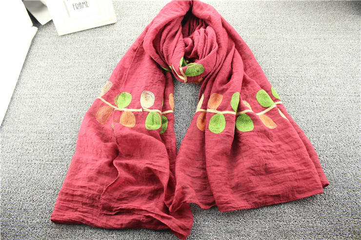 Wholesale embroidery cotton scarf