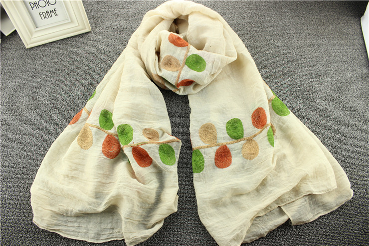 Wholesale embroidery cotton scarf