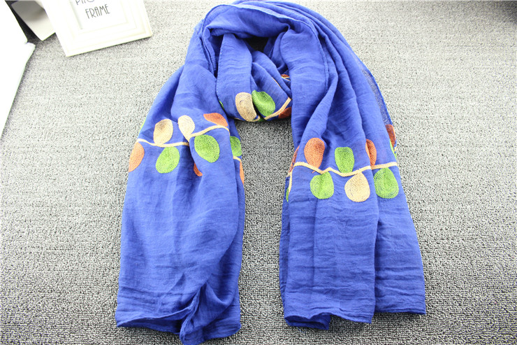 Wholesale embroidery cotton scarf