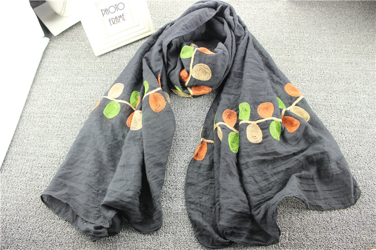 Wholesale embroidery cotton scarf