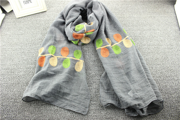 Wholesale embroidery cotton scarf