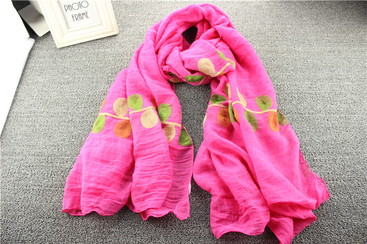 Wholesale embroidery cotton scarf