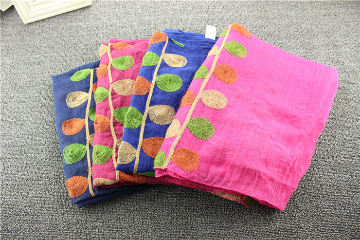 Wholesale embroidery cotton scarf