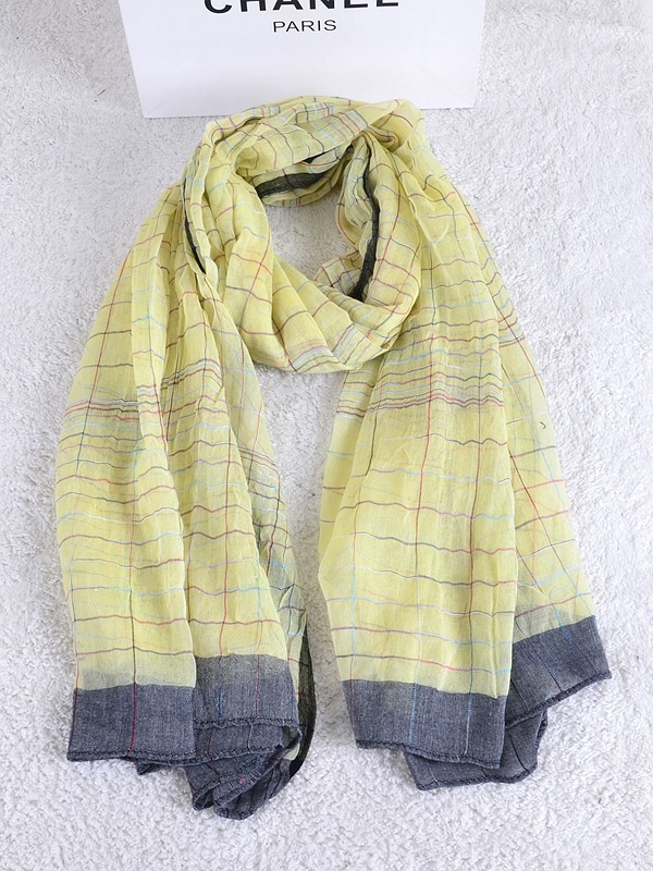 Women plaid cotton scarf