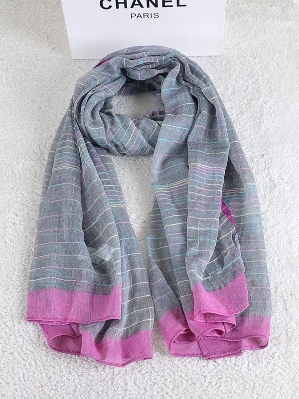 Women plaid cotton scarf