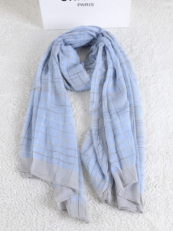 Women plaid cotton scarf