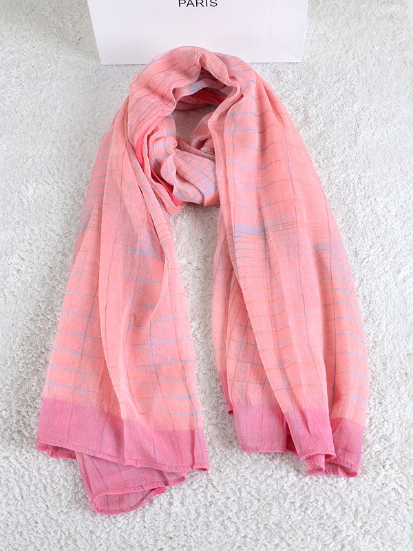 Women plaid cotton scarf