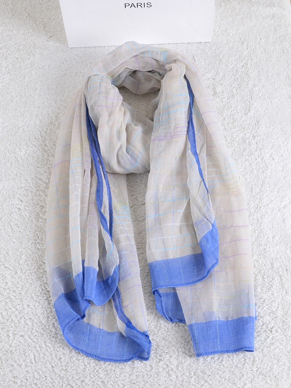 Women plaid cotton scarf