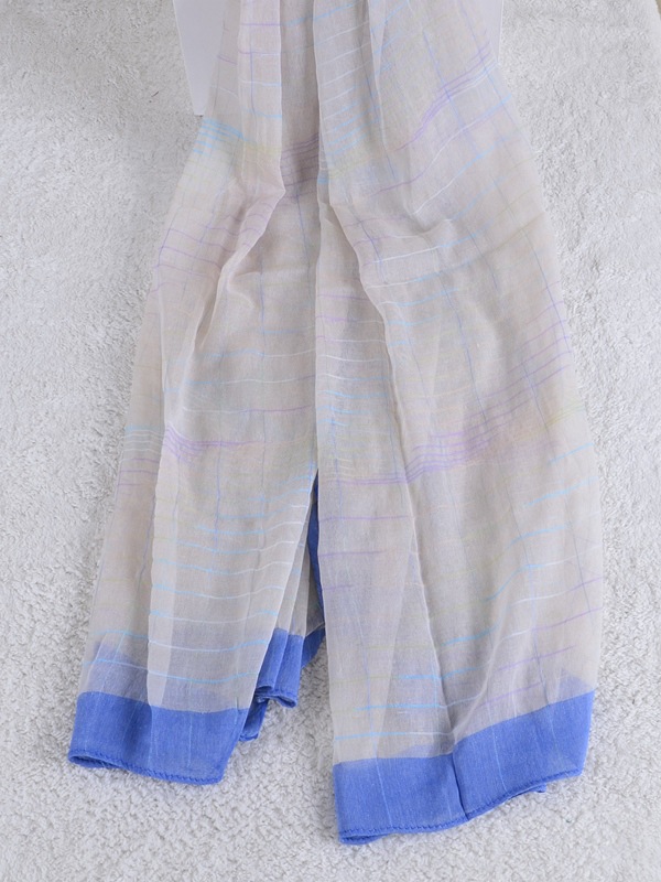 Women plaid cotton scarf