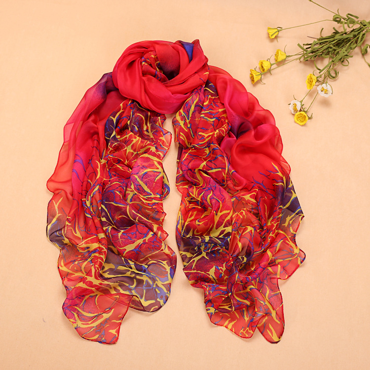 Leopard print silk scarf