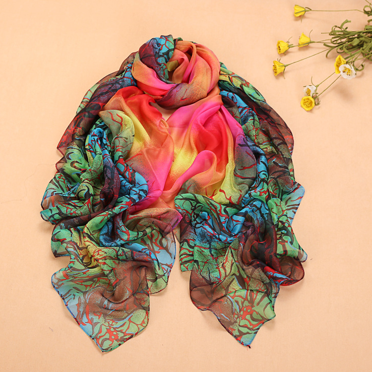 Leopard print silk scarf