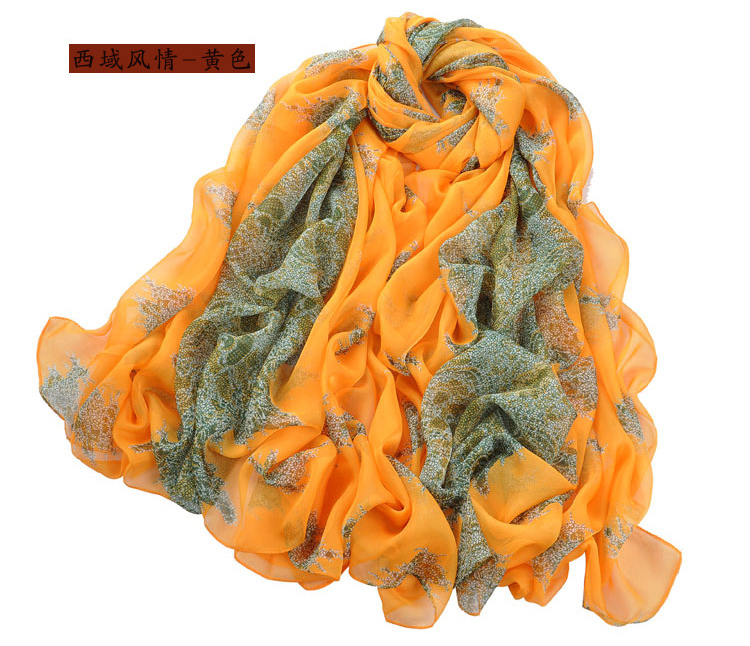 Yellow silk scarf wholesale