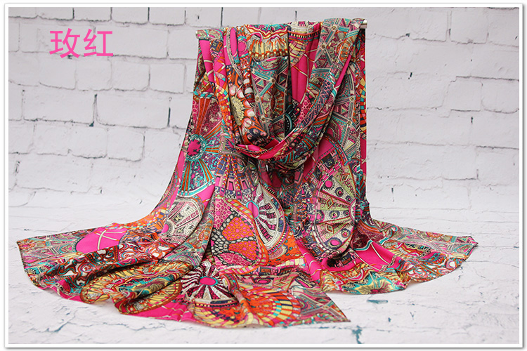 India printed silk scarf