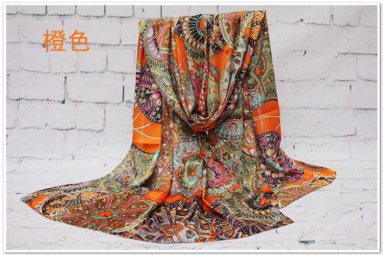 India printed silk scarf