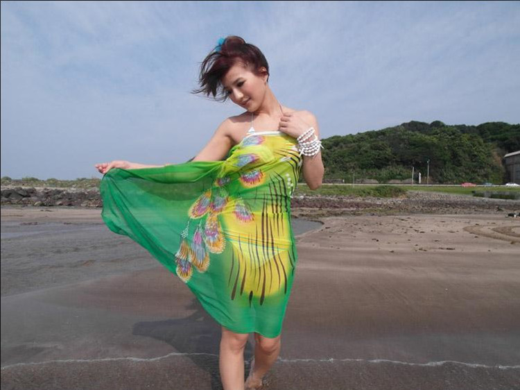 Beach silk scarf dress wholesale