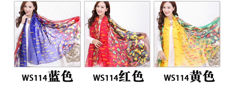 Beach patterned silk scarf wholesale