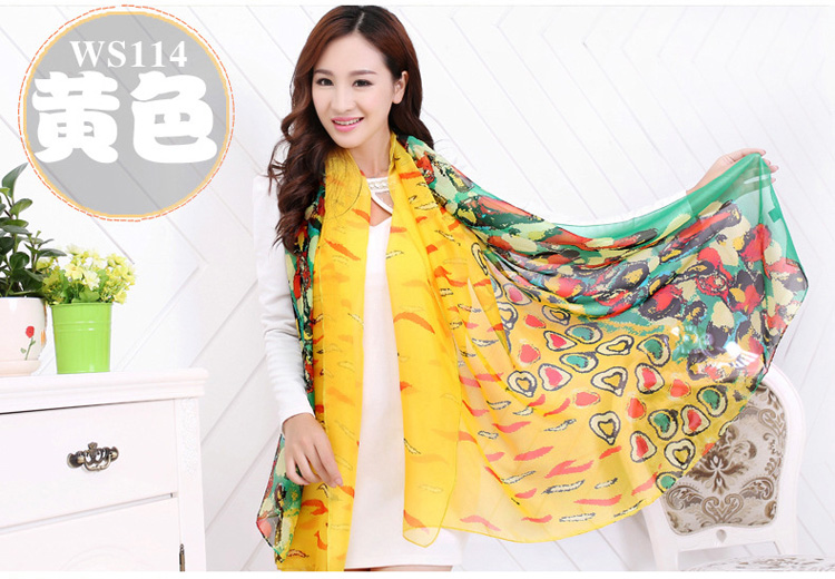 Beach patterned silk scarf wholesale