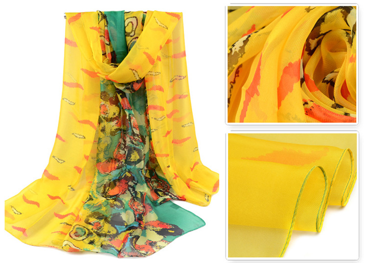 Beach patterned silk scarf wholesale