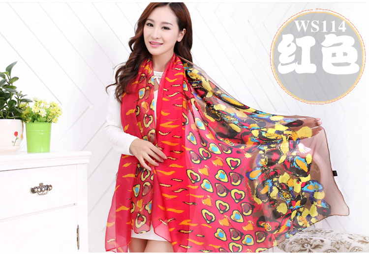 Beach patterned silk scarf wholesale