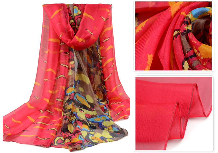 Beach patterned silk scarf wholesale
