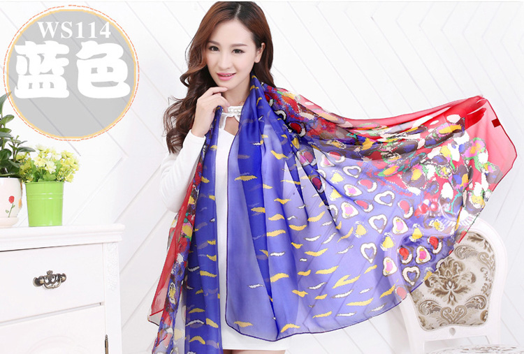 Beach patterned silk scarf wholesale