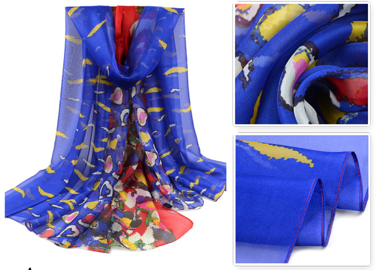 Beach patterned silk scarf wholesale