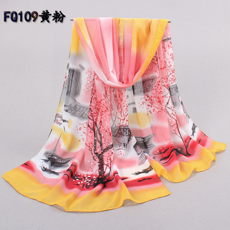 Wholesale red chiffon scarf