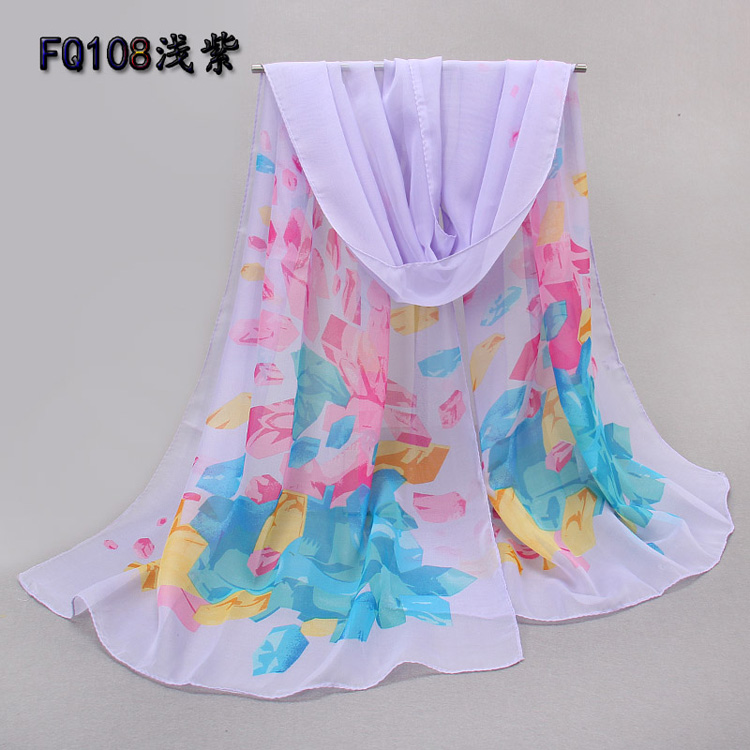 Natural silk chiffon scarf wholesale