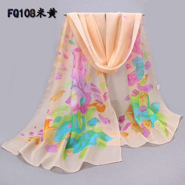 Natural silk chiffon scarf wholesale