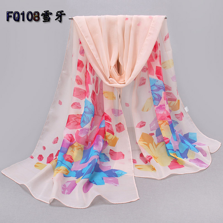 Natural silk chiffon scarf wholesale