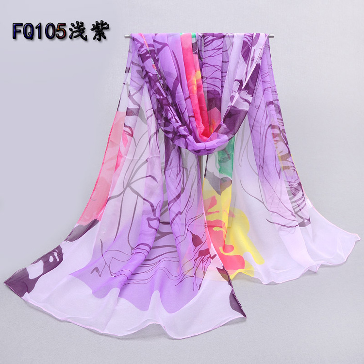 Wholesale silk chiffon scarf shawls