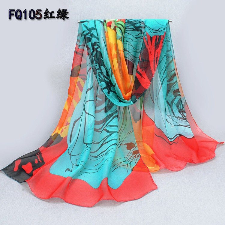 Wholesale silk chiffon scarf shawls