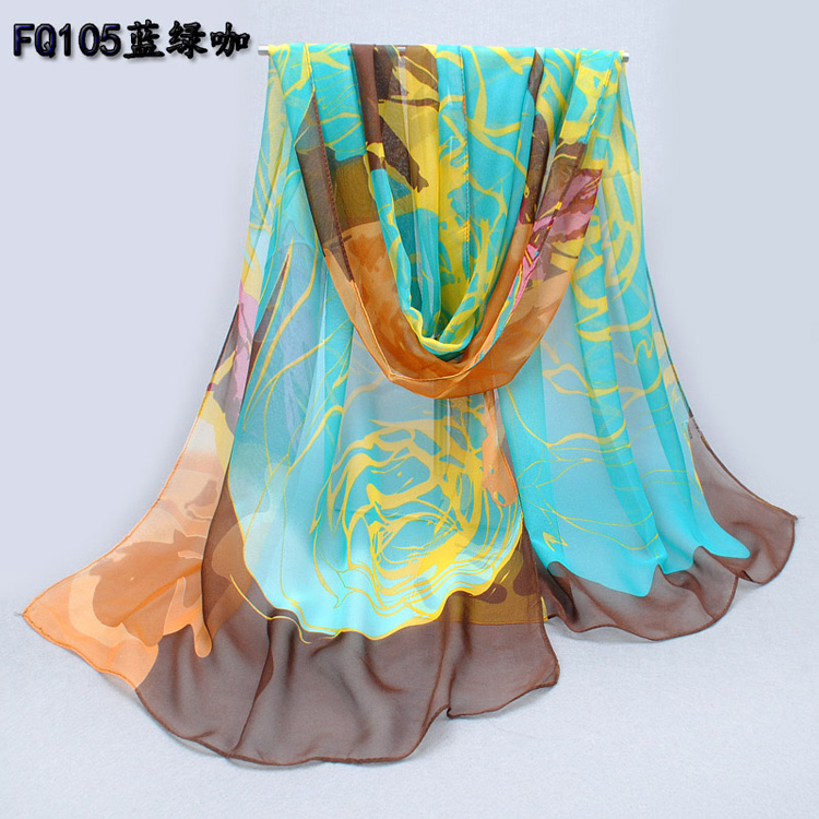 Wholesale silk chiffon scarf shawls