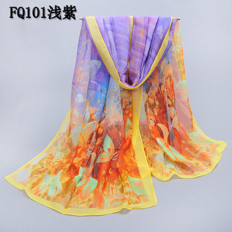 Chiffon silk printed women scarves