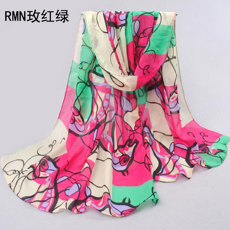 Long chiffon silk scarf wholesale