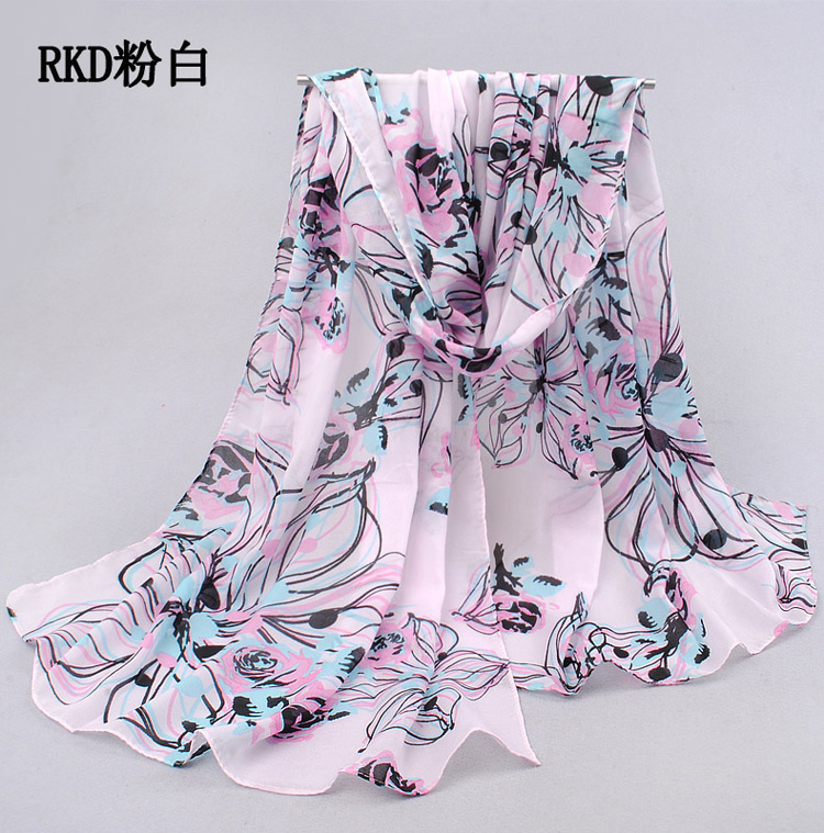 Chiffon printing silk scarf wholesale