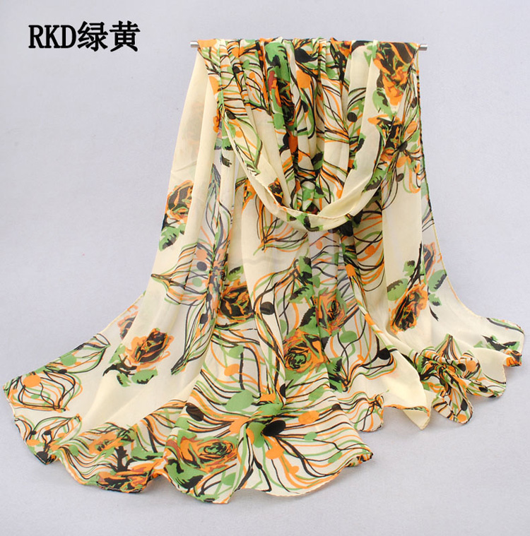 Chiffon printing silk scarf wholesale