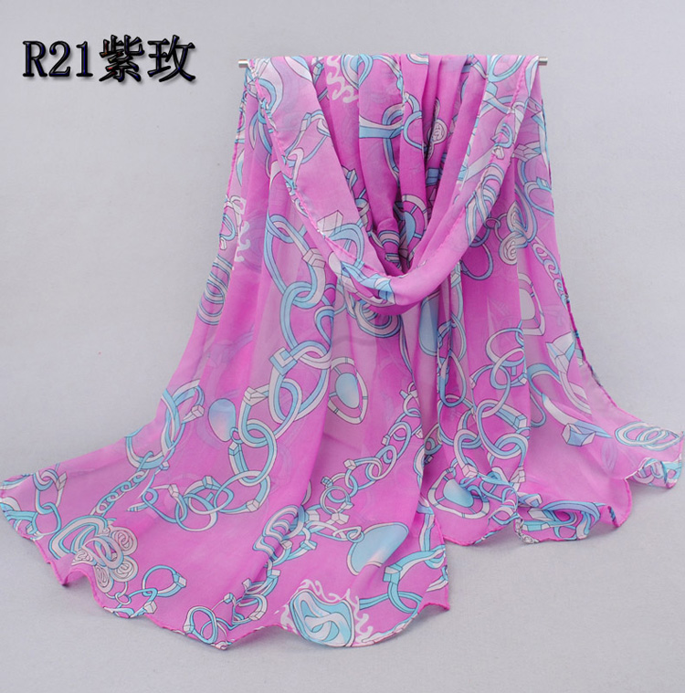 Chiffon printing silk scarf wholesale
