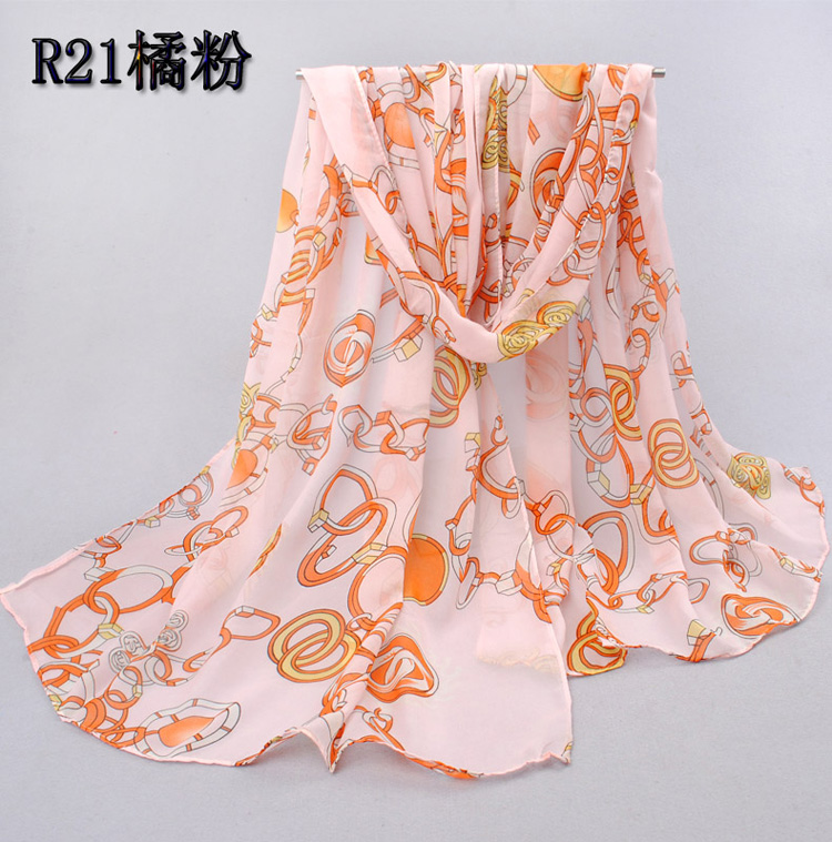 Chiffon printing silk scarf wholesale