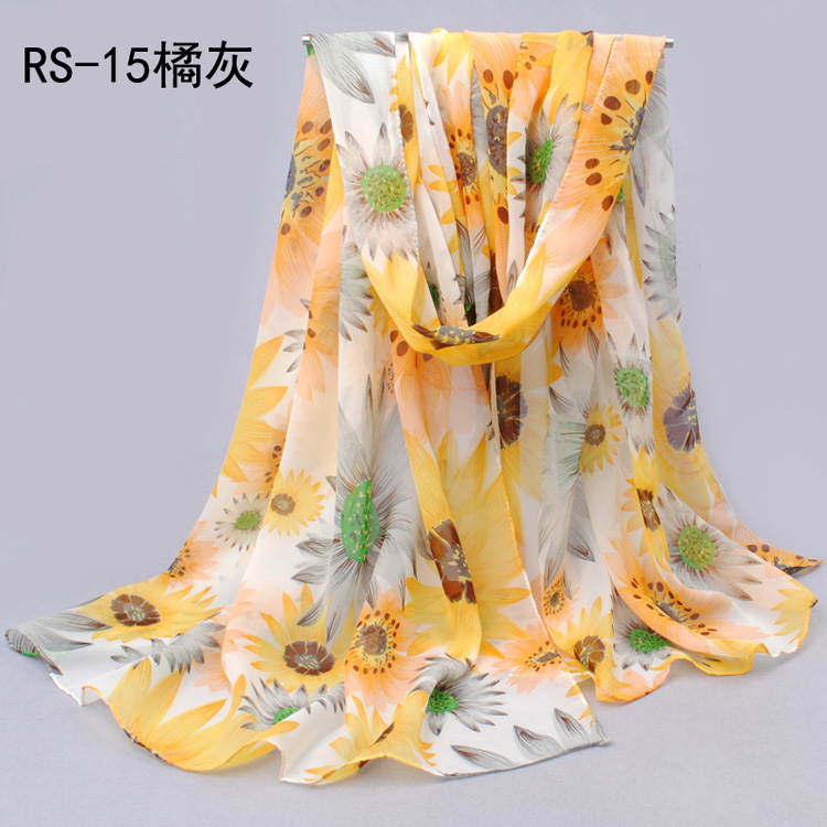 Sunflower chiffon scarf wholesale