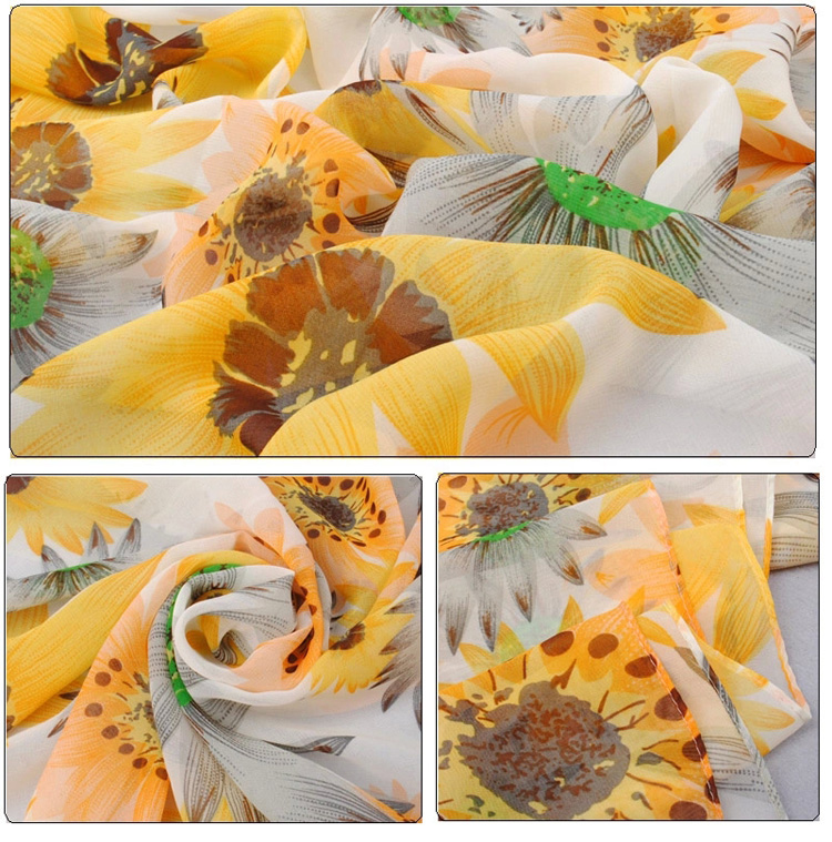Sunflower chiffon scarf wholesale