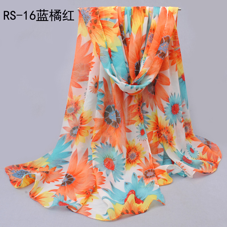 Sunflower chiffon scarf wholesale